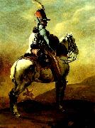 Theodore   Gericault trompette de hussards oil painting artist